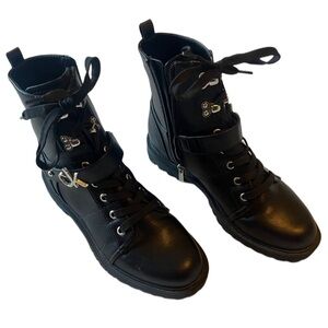 Black Calvin Klein boots size 8.5 laces with side zipper
